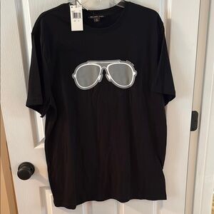 Michael Kors Black Short Sleeve Tee with Sunglasses Graphic